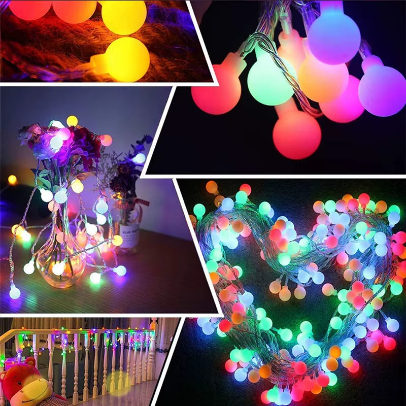 Led String Lights Usb Festoon Lights Outdoor Waterproof String Ball Lights Bedroom Christmas Lights Tree Fairy Lights Warm White