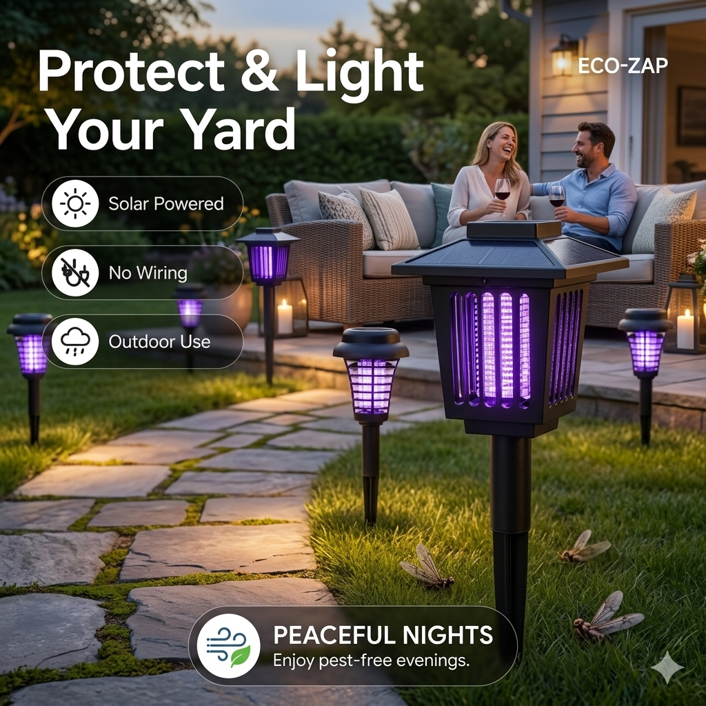 Solar Bug Zapper Garden Light – Protect & Illuminate Your Yard