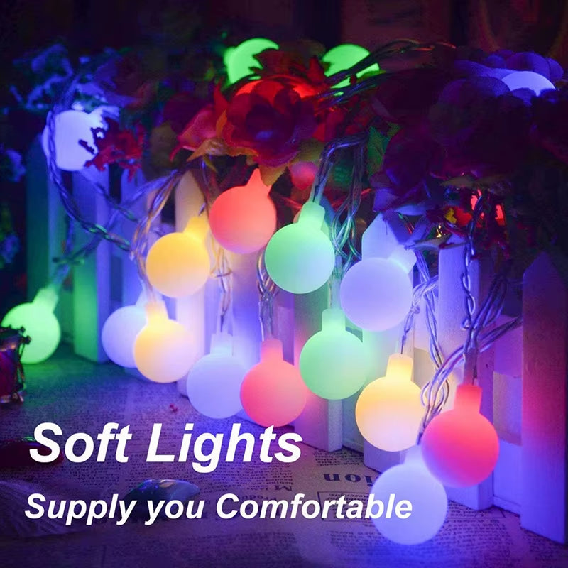 Led String Lights Usb Festoon Lights Outdoor Waterproof String Ball Lights Bedroom Christmas Lights Tree Fairy Lights Warm White