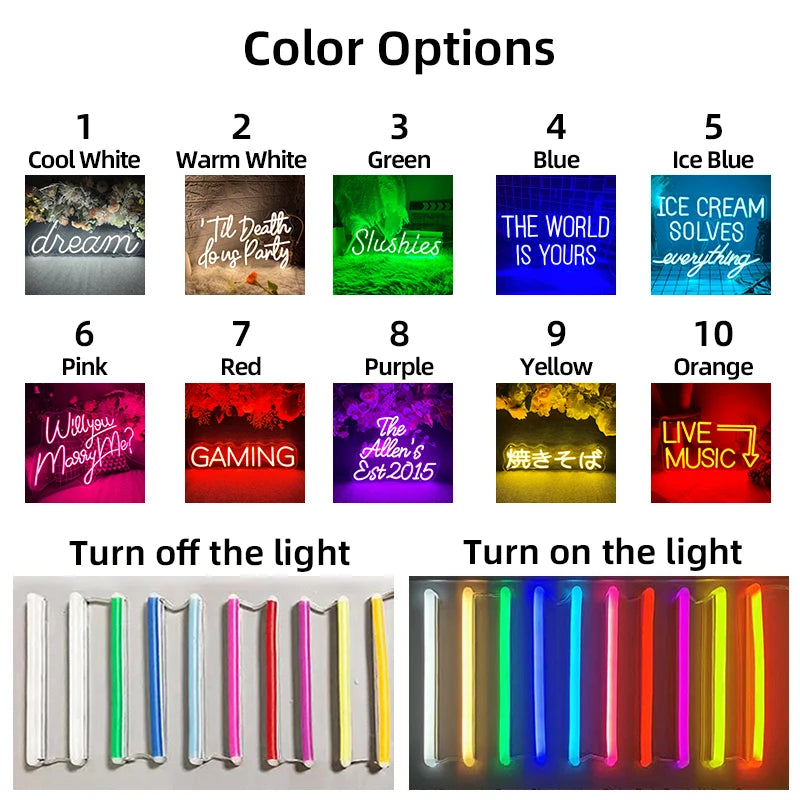Custom LED Neon Sign – Personalized Wall Decor for Home, Room & Business