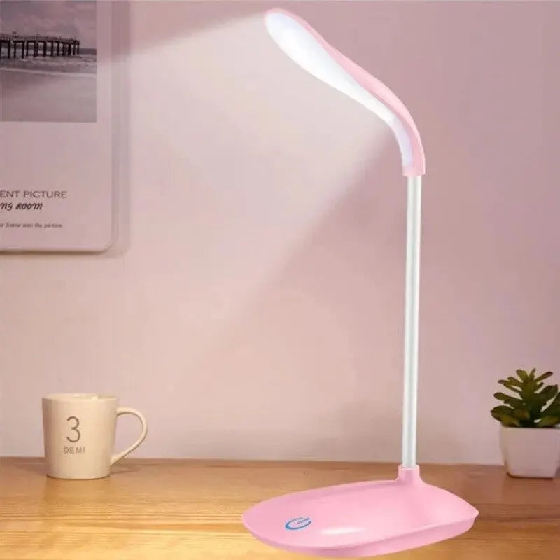 LED Table Lamp USB Chargeable 3 Color Stepless Dimmable Desk Lamp Touch Foldable Eye Protection Reading Night Light Rechargeable